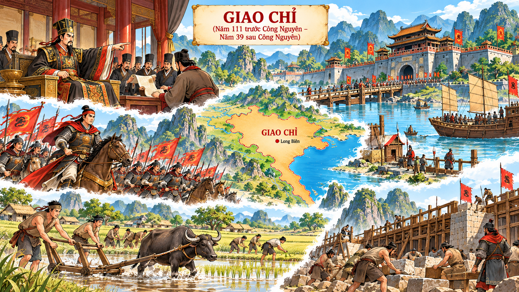 Bản đồ lịch sử Giao Chỉ thời Tây Hán, thành lũy và đời sống cư dân
